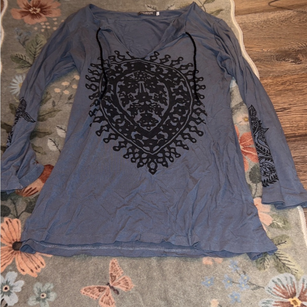 EARTHBOUND Blue Tunic with Black Pattern